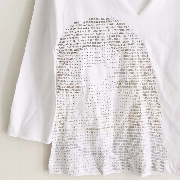 Barbara Bui | Graphic Tee Womens White V-neck - Picture 3 of 9